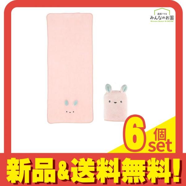 CB JAPAN (シービージャパン) カラリズーイ 吸水アニマル フェイスタオル 80×30cm 1枚入 (ウサギ) 6個セット まとめ売り