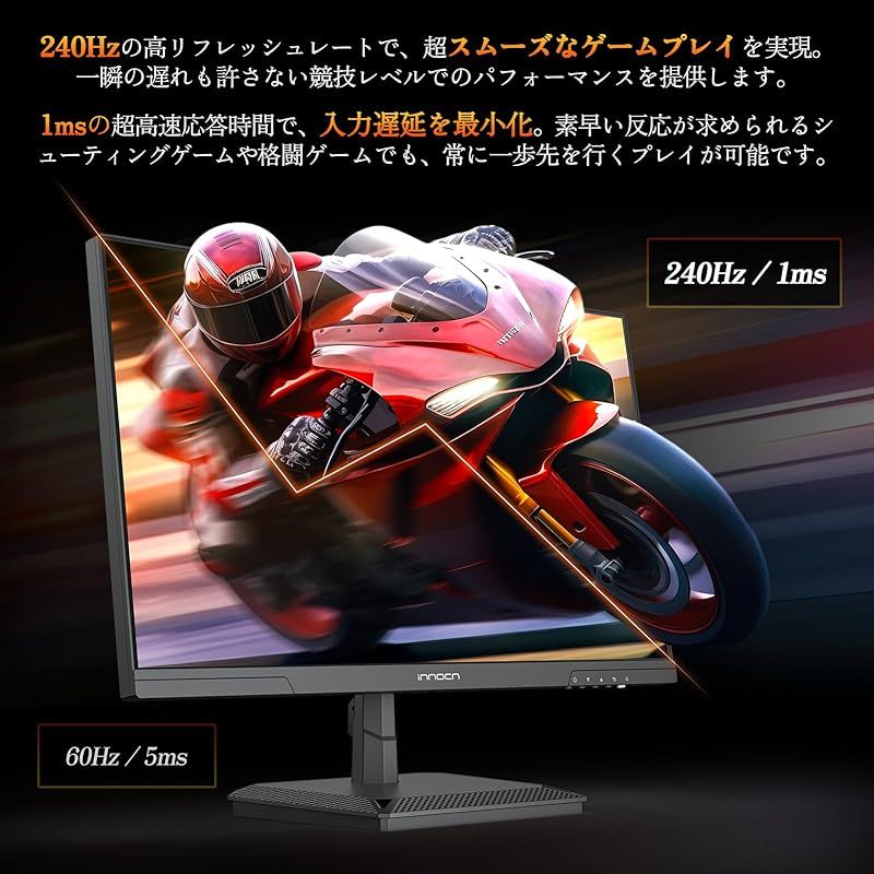 【中古美品】INNOCN 2K WQHD 240Hzゲーミングモニター Amazon.co.jp: INNOCN ゲーミングモニター 27インチ ゲーム