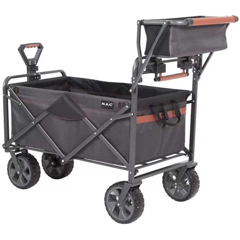 マックスポーツ 折り畳みワゴンXL ブラック グレー 1844246 ブレーキ キャリー カート キャンプ アウトドア BBQ バーベキュー 自立式 海水浴 Mac Sports