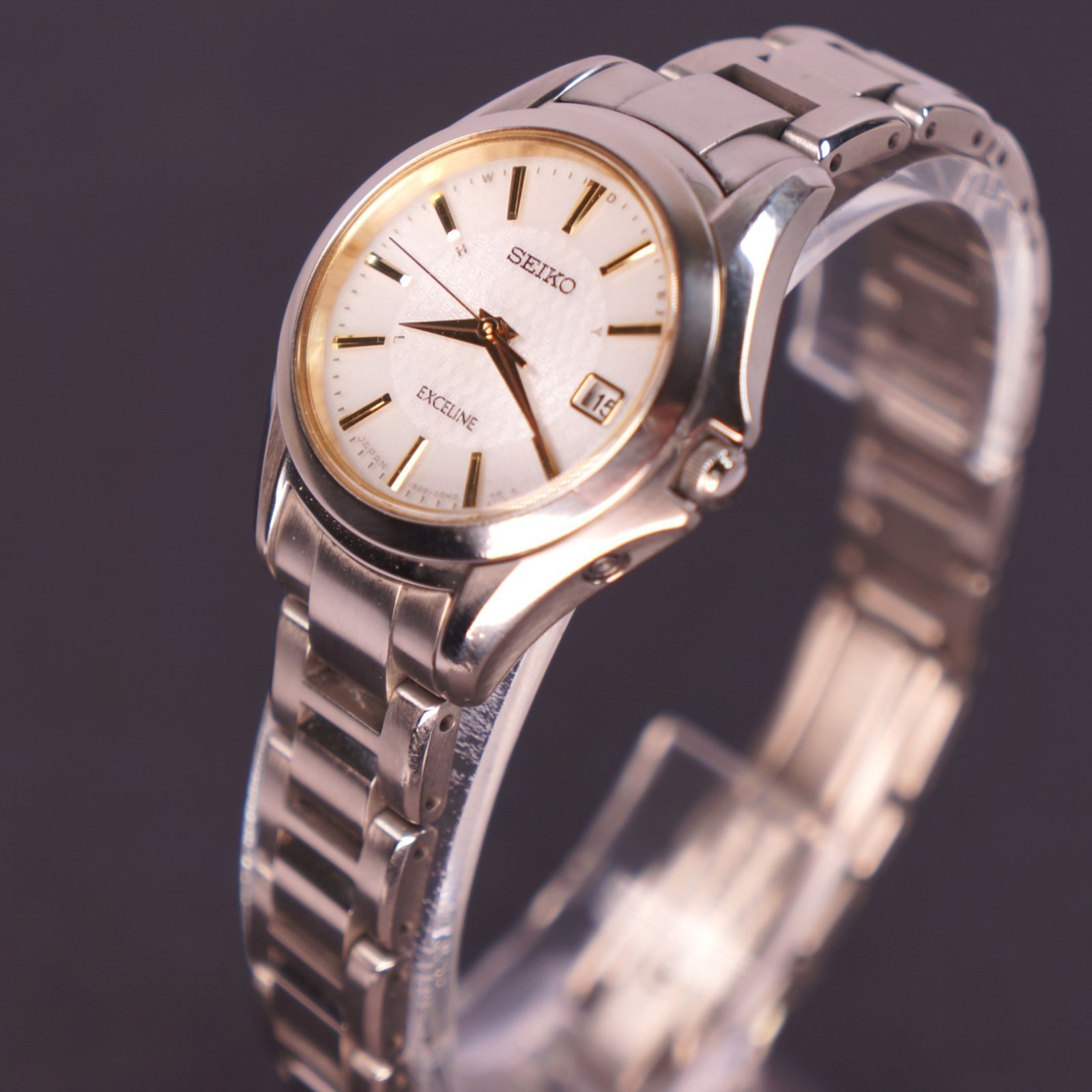 ●可動品●SEIKO セイコー　エクセリーヌ　腕時計　ソーラー　10p ☆SEIKO セイコー エクセリーヌ 腕時計 ダイヤ 10P ソーラー時計