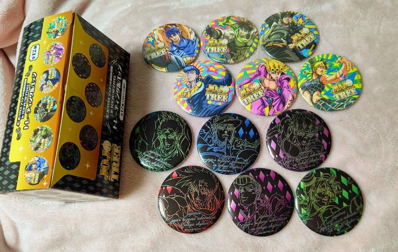 ジョジョの奇妙な冒険 スカイツリー 缶バッジ 全12種セット ジョジョの