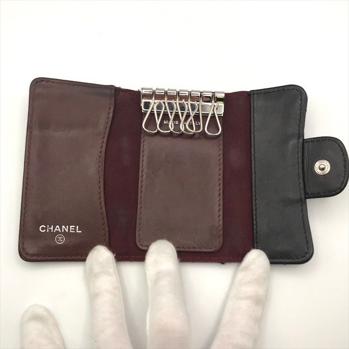 良品 CHANEL シャネル ココマーク マトラッセ ラムスキン 6連 SV