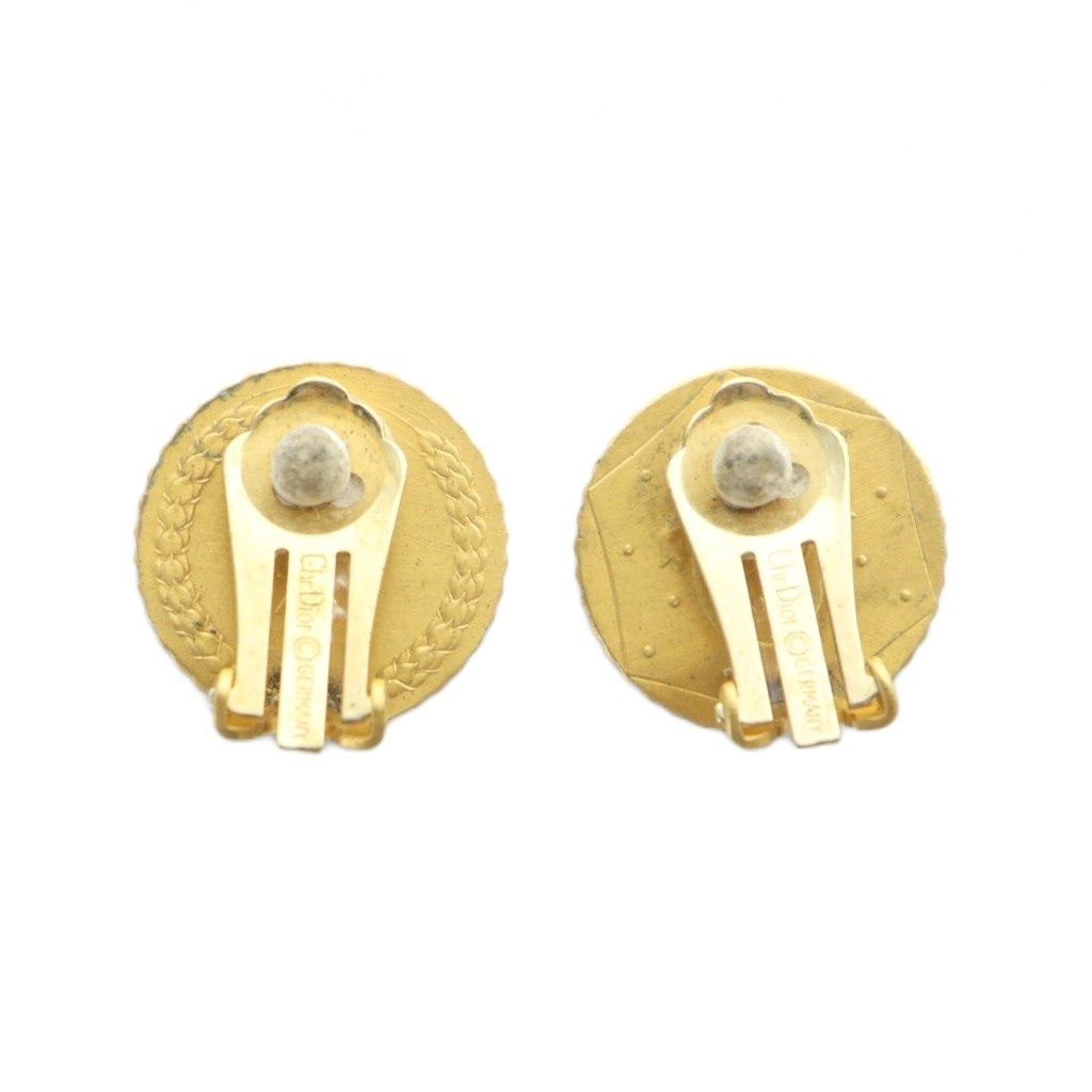 クリスチャンディオール Christian Dior イヤリング アクセサリー クリップ式 両耳用 ゴールドカラー 金色 コインモチーフ メダルモチーフ CDロゴ 1989 1789 RF リボン 麦の穂 |MQ GY18 OH