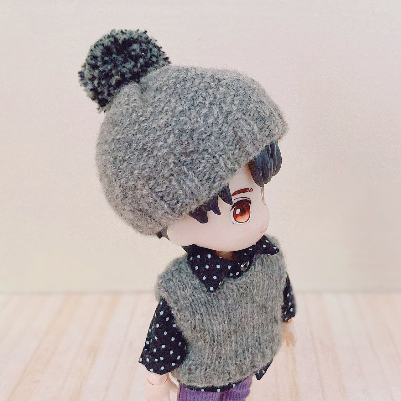 ミニチュアニットベスト＆帽子セット オビツ11／ねんどろいどどーる