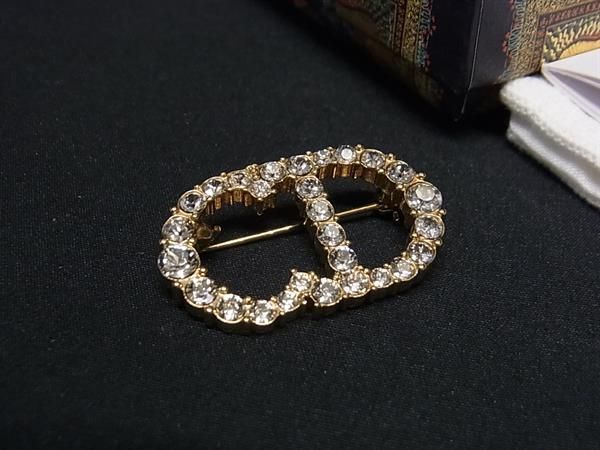 クリスチャン ディオール ピンバッチ ラインストーン Christian Dior クリスチャン・ディオール ピンブローチ
