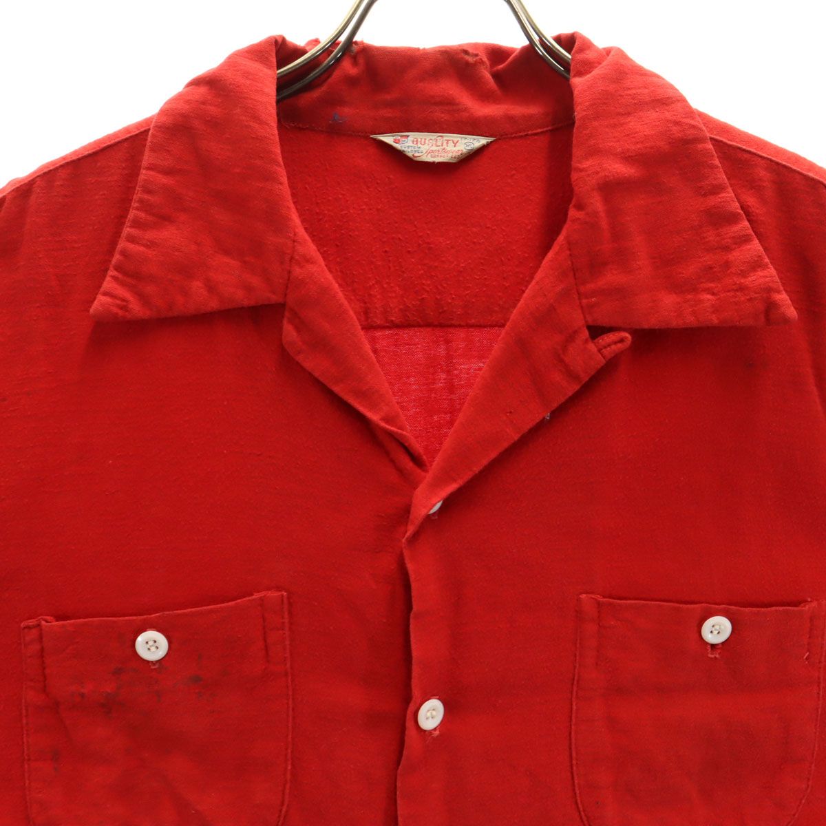 QUALITY 50s 60s ヴィンテージ 開襟 長袖 フランネル オープンカラー