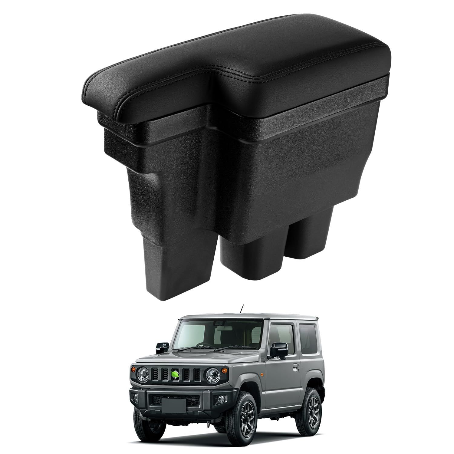 Auto Spec 【アルミニウム合金爪】スズキ 新型ジムニー JB64W/JB74W H30.7-現行 車用アームレスト コンソールボックス アルミニウム合金爪 車内収納ボックス 車種専用設計 小物入れ 肘掛け 肘置き 