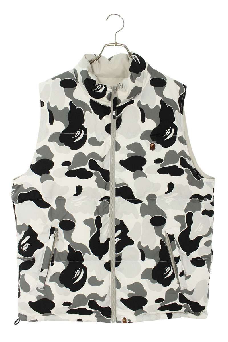 A Bathing Ape 迷彩柄 ダウンベスト XL エイプ 1ST CAMO REVERSIBLE a