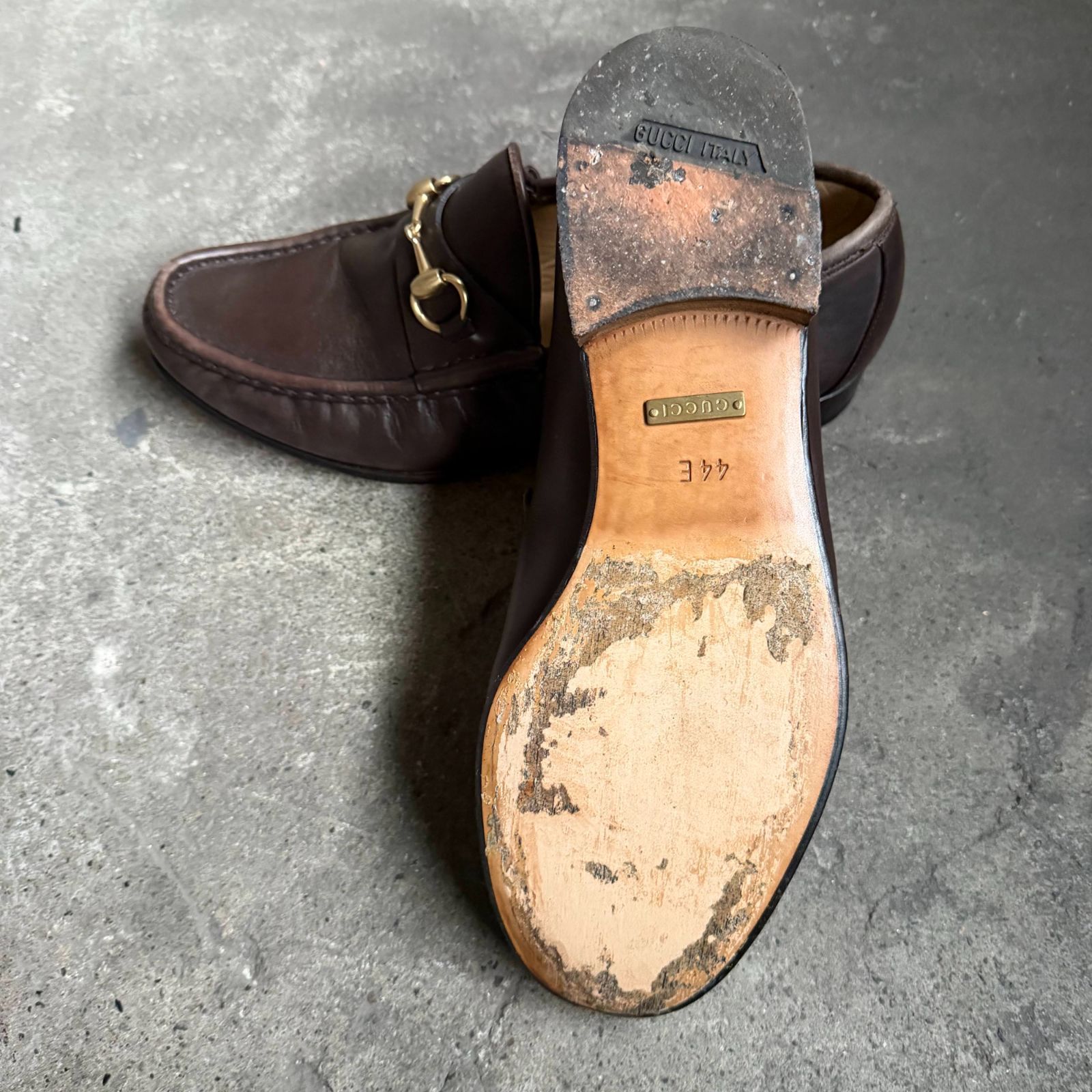  GUCCI ホースビットローファー ダークブラウン 44 E グッチ ローファー ブーツ 革靴
