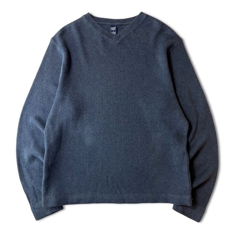 00s GAP 無地 Vネック コットン ニット セーター L / 00年代