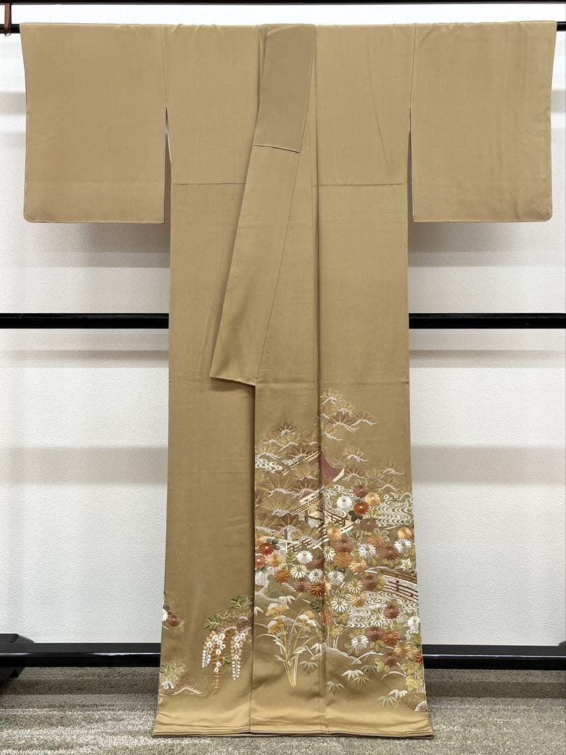 蘇州刺繍 色留袖 一つ紋 浜ちりめん 金糸 正絹 - メルカリ