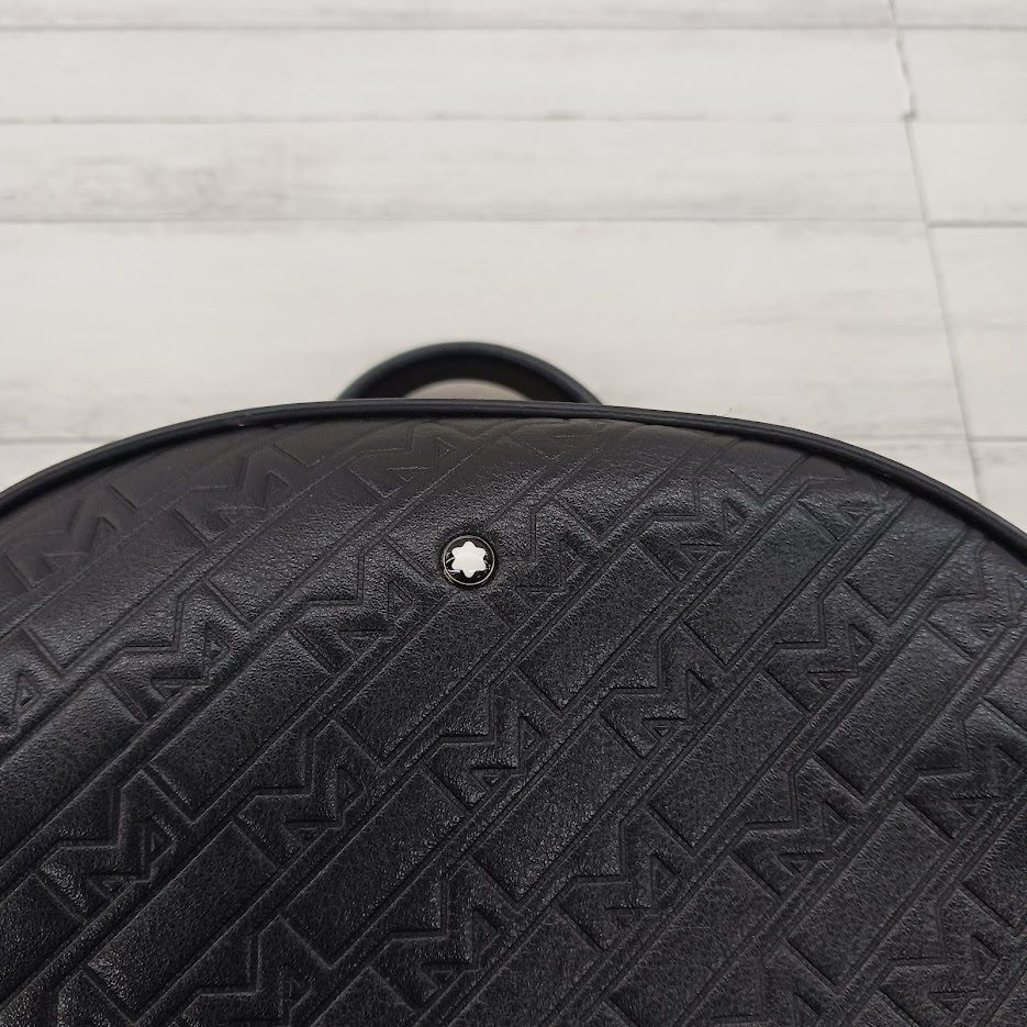 MONTBLANC M gram Black Leather Embossed Logo Backpack モンブラン バックパック ブラック エムグラム レザー