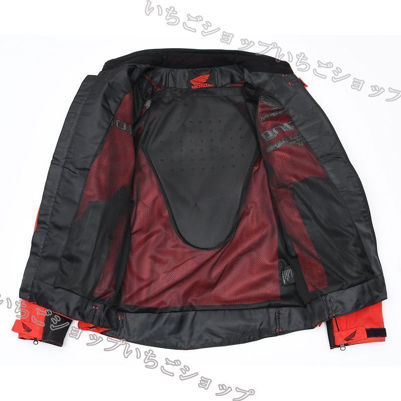 バイク ジャケット バイクジャケット 夏 ジャケット 通気 メッシュレッド-ホワイト