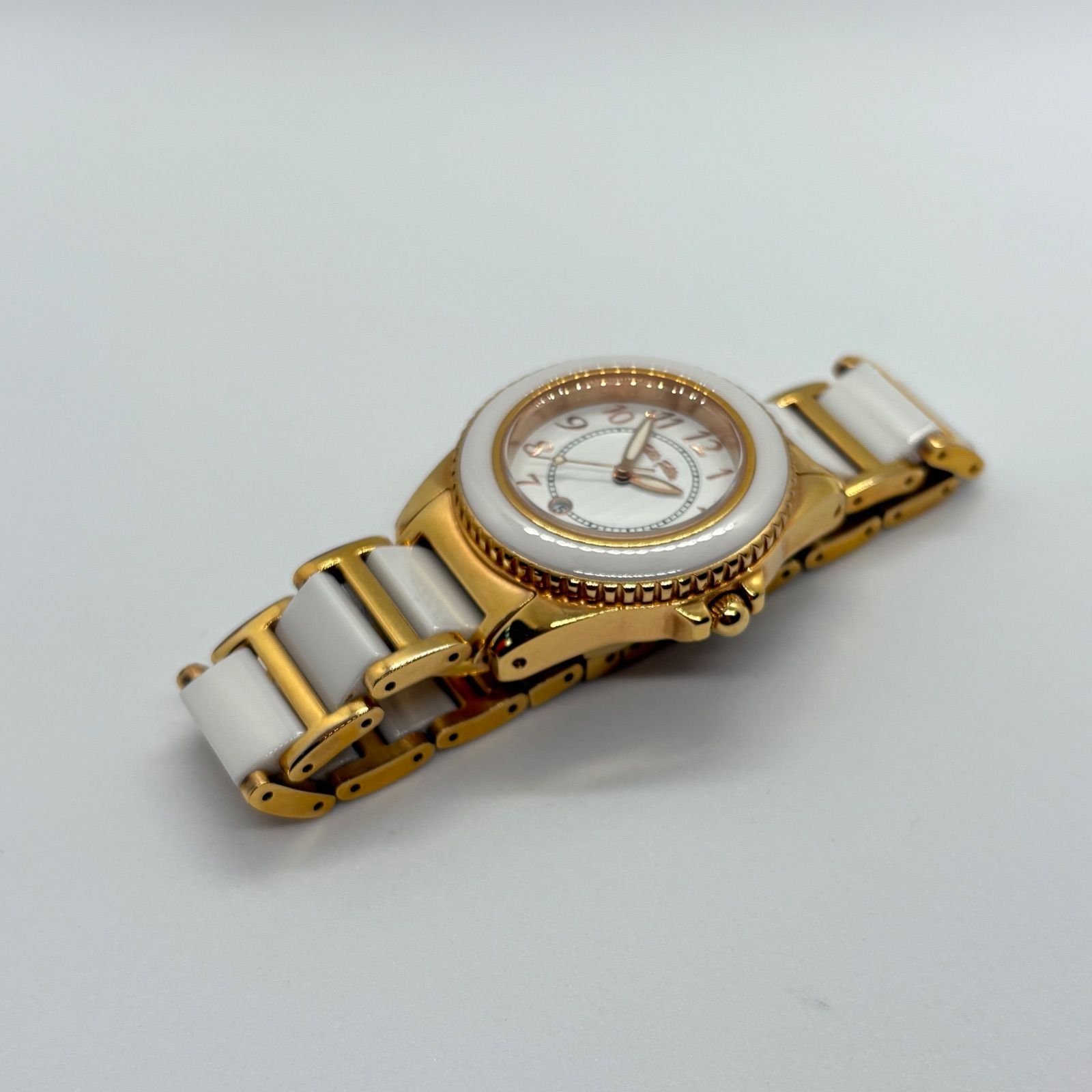 稼働品】フォリフォリ 腕時計 FOLLI FOLLIE WF1R001BD ホワイト