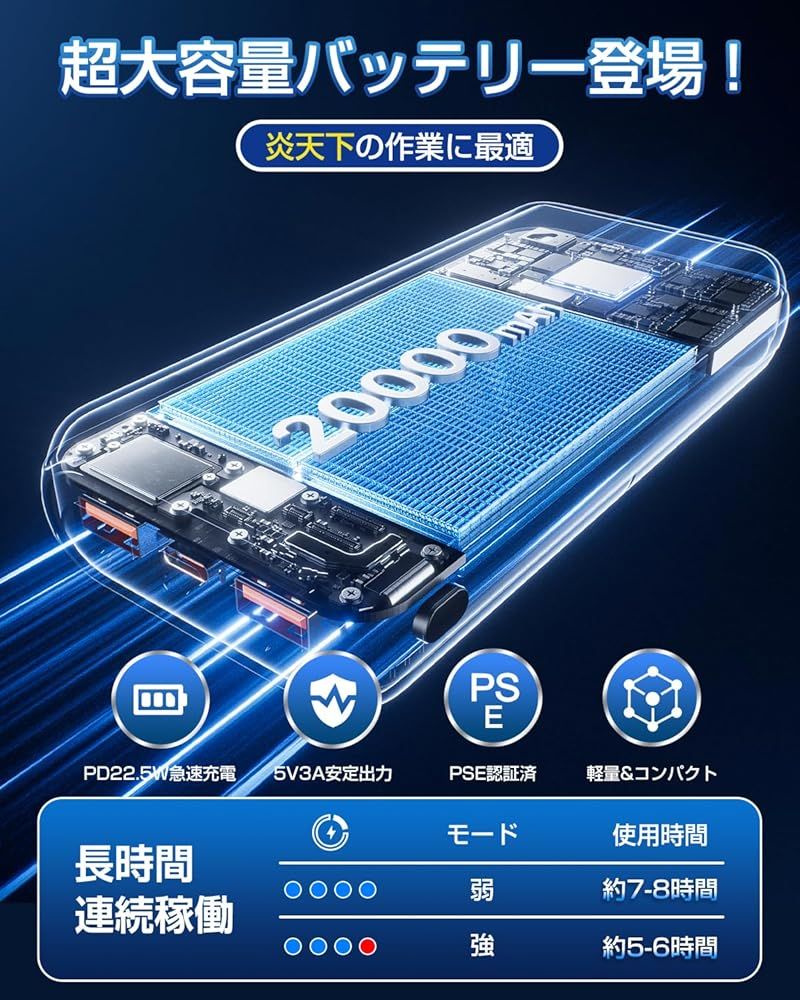 ペルチェ ベスト 2025超大冷却面・冷却ブレート付き・20000mAh大