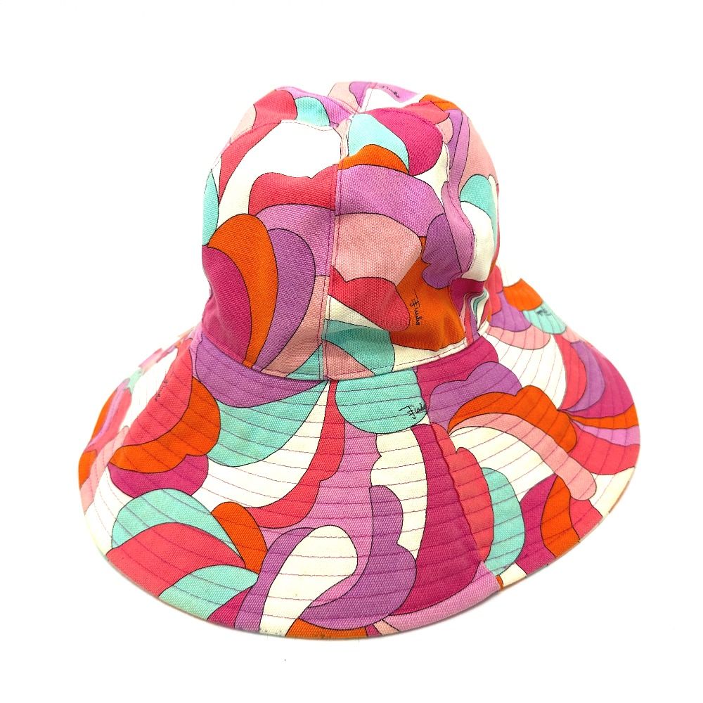 エミリオプッチ  マルチカラー　キャップ Emilio Pucci エミリオプッチ ハット プッチ柄 キャンバス