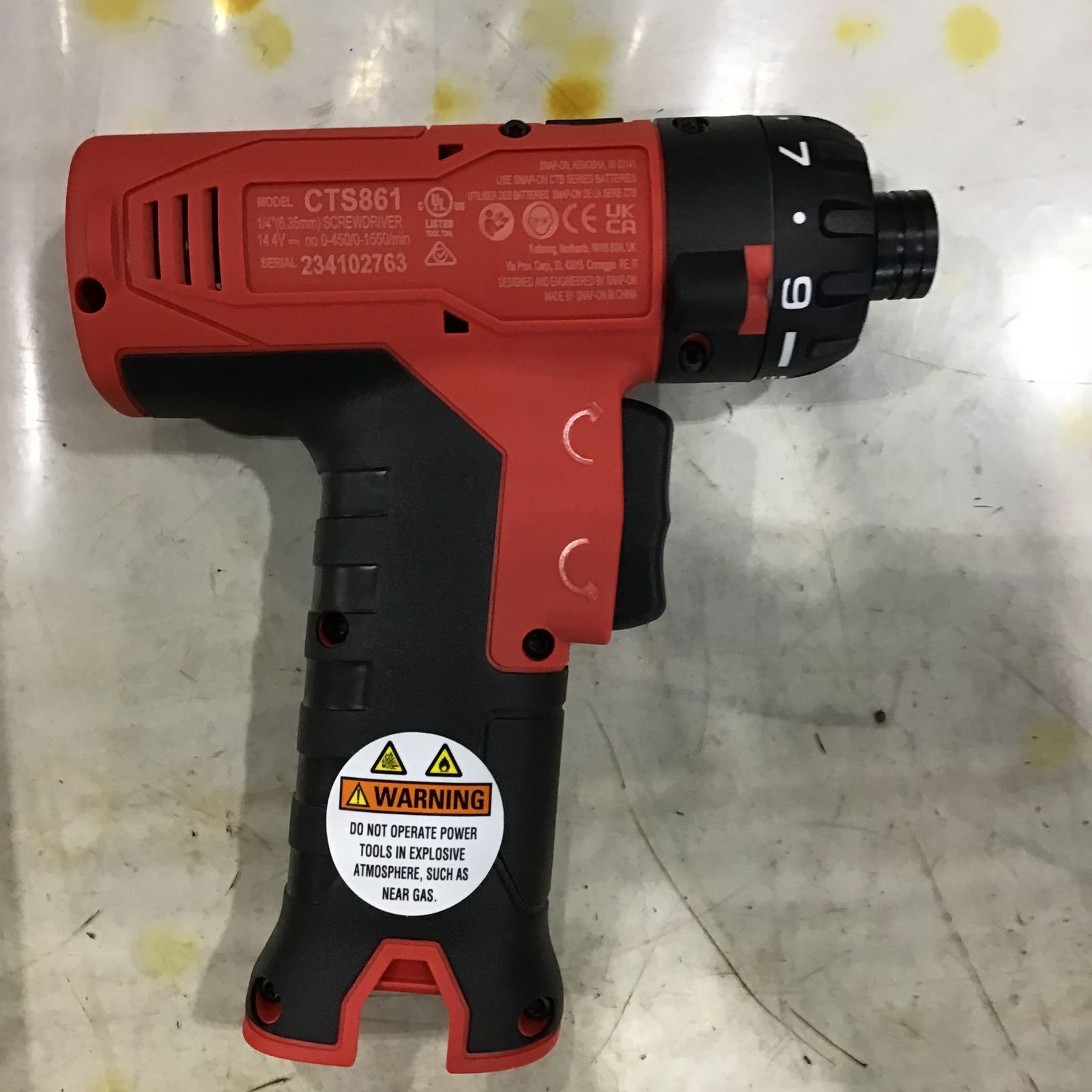 △スナップオン(Snap-on) 充電スクリュードライバ CTS861DB 本体のみ 