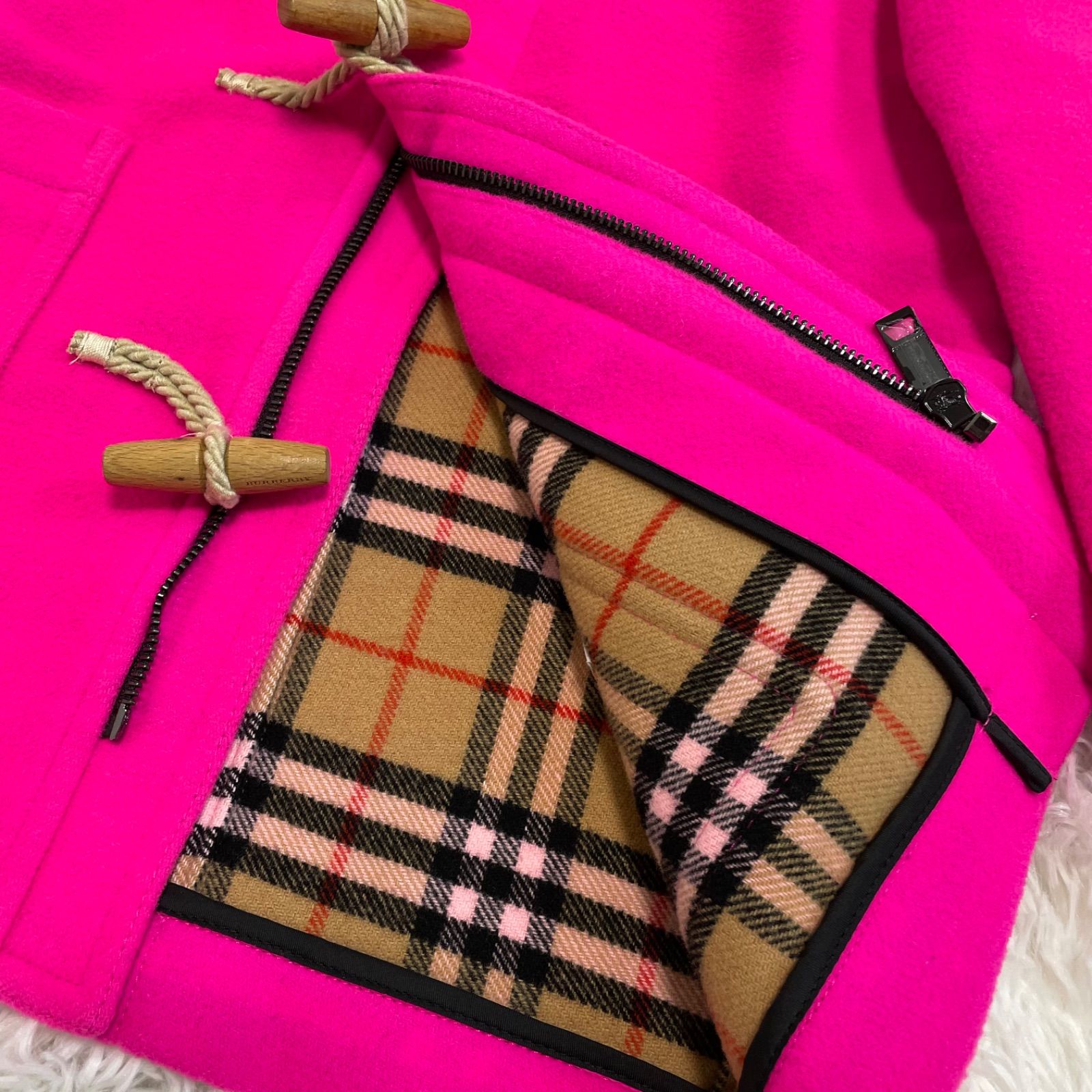 バーバリー チルドレン BURBERRY CHILDREN ウール チェック柄 ダッフル 