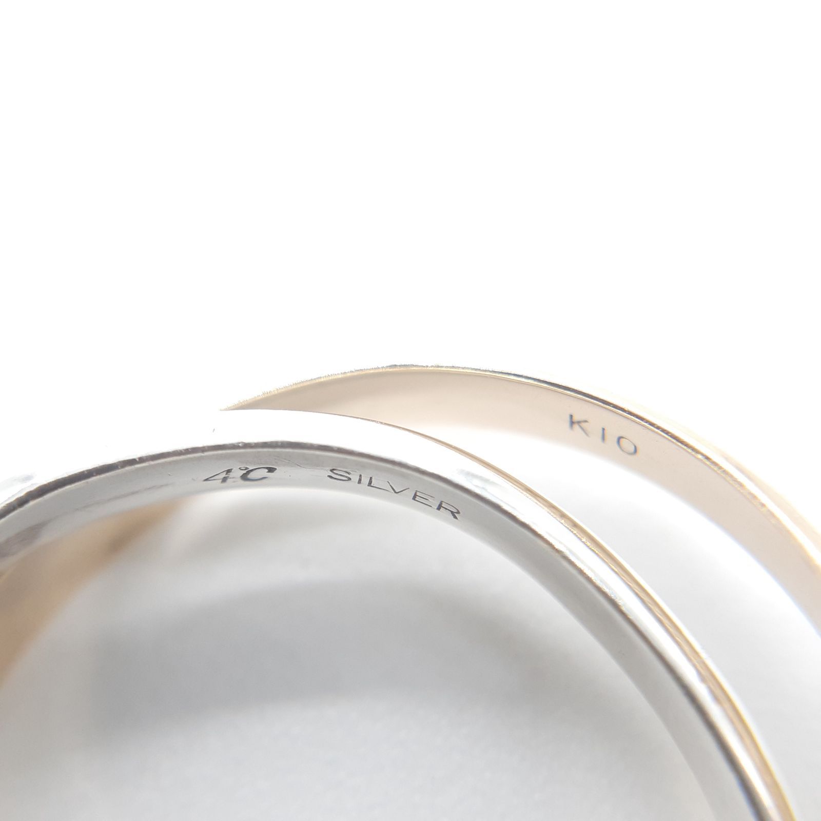 4℃ ヨンドシー 2連リング SILVER K10 ルビー シルバー ゴールド