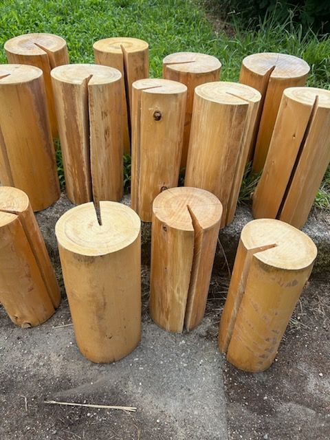 丸太２個セット 直径20～23cm 高さ45㎝ スツール 檜 インテリア 園芸 台