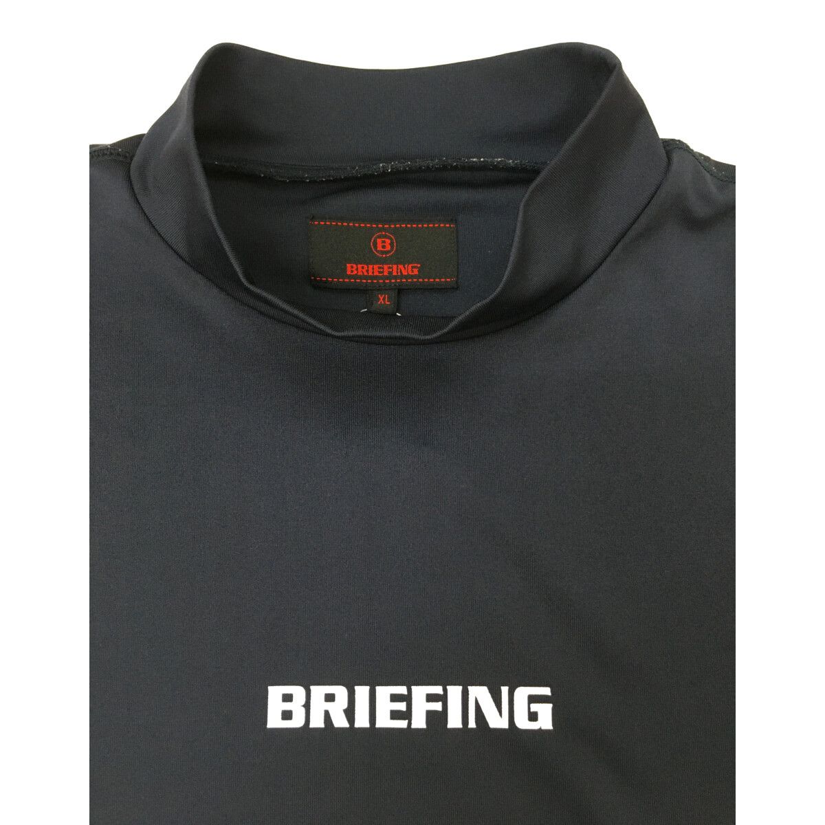 中古 サイズXL ブリーフィング モックネック 半袖 中古 メンズ ブリーフィング BRIEFING 半袖シャツ L カーキ 緑系