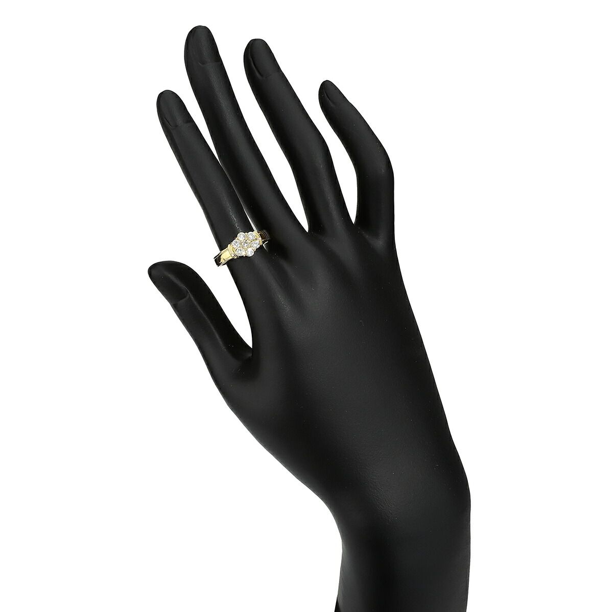 フラワーモチーフリング 指輪 ダイヤモンド 0.5ct K18 12号 中古  