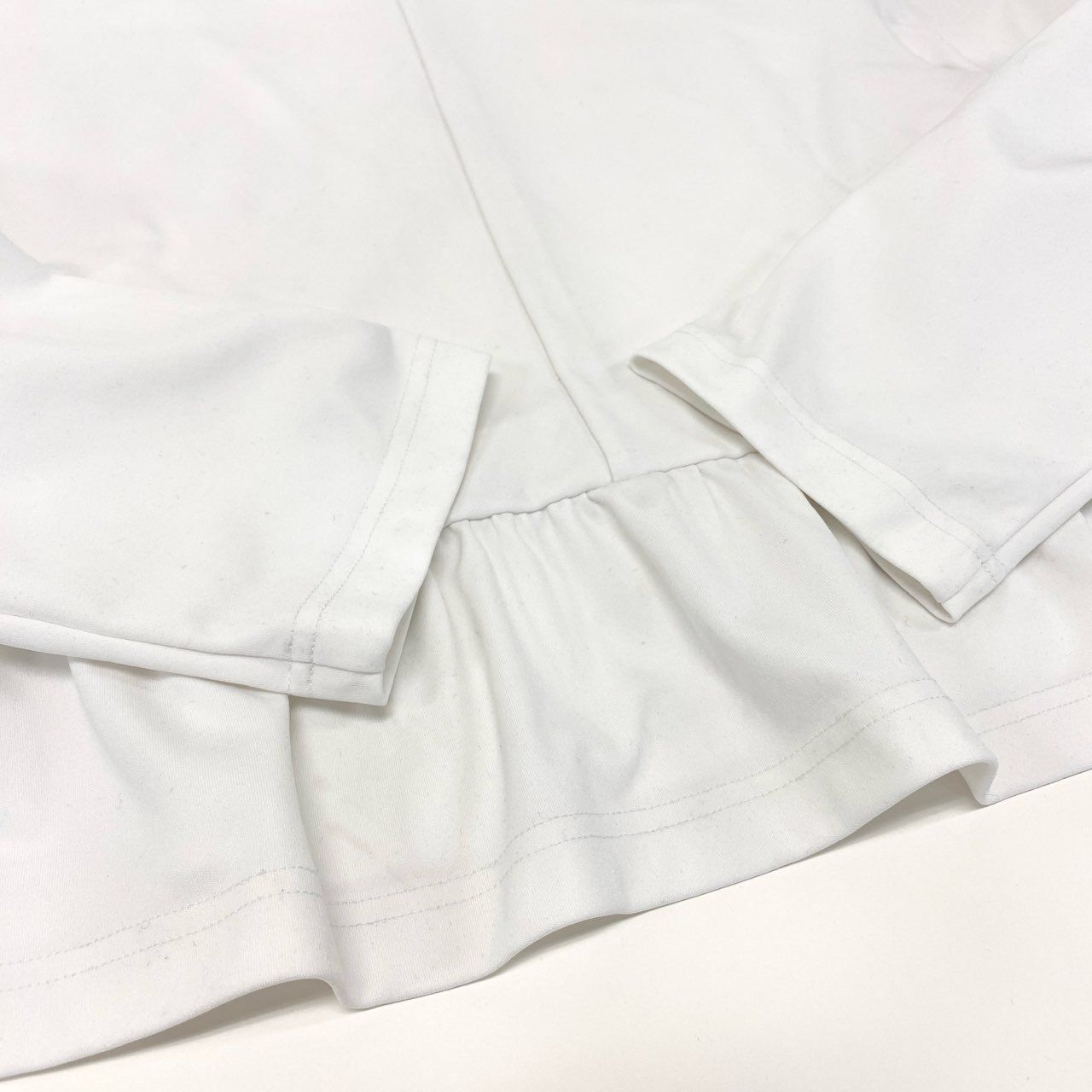 69 i 26 COMME des GARCONS コムデギャルソン フリルトップス 長袖カットソー ペプラム ストレッチ RK-1007 AD 2002 Sサイズ ホワイト レディースk 02