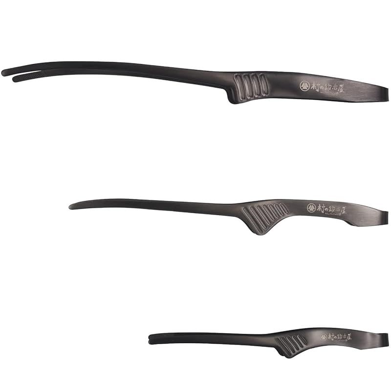 【燕三条製】Todai×村の鍛冶屋 黒トング ステンレス 3点セット（ショート、レギュラー、ロング 各1個）キャンプ 0