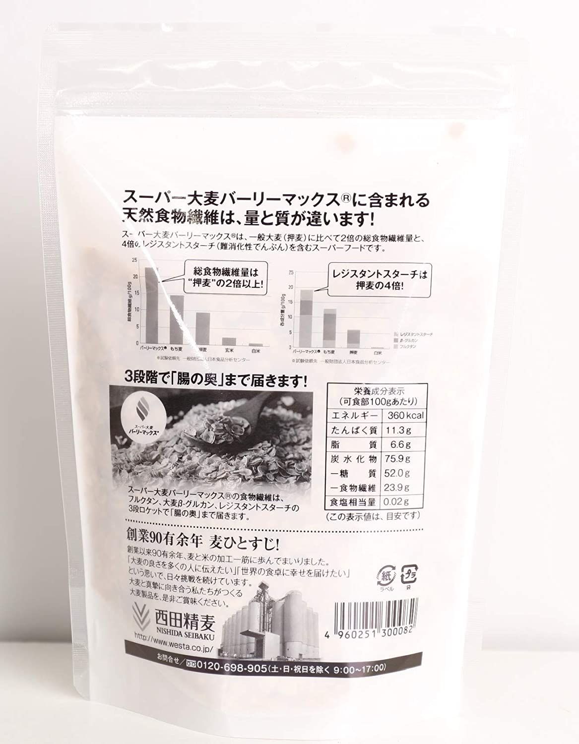 お試し 西田精麦 スーパー大麦  バーリーマックス フレーク 200g×2袋