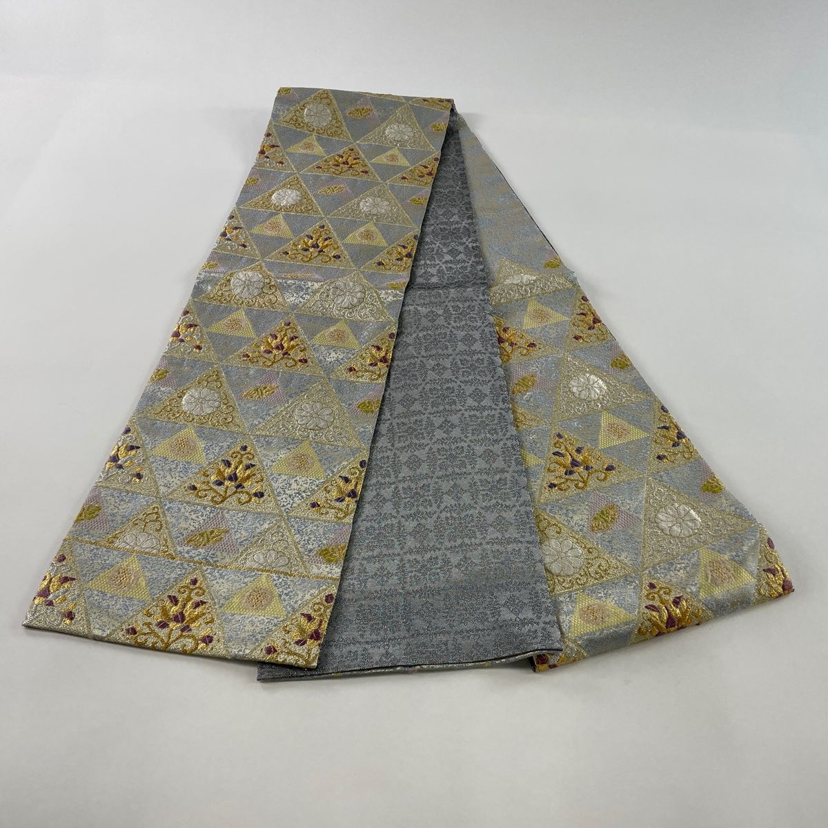 新品未使用 美品 名品 葡萄 灰色 正絹