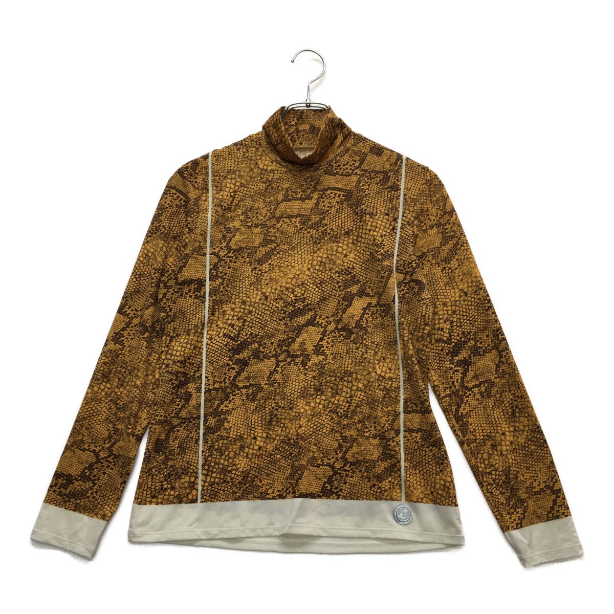  レディース ランバンスポール LANVIN SPORT 長袖シャツ 38(M) 黄系×茶 イエロー ハイネック パイソン柄