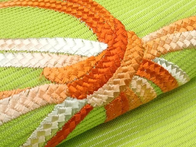 平和屋着物＊夏物 八寸名古屋帯 抽象文様 小豆色 正絹 逸品 DAAW4256cm