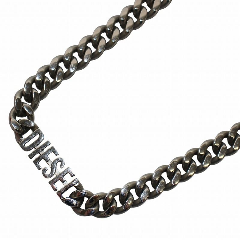 ディーゼル DIESEL ネックレス 喜平チェーン ロゴ シルバー