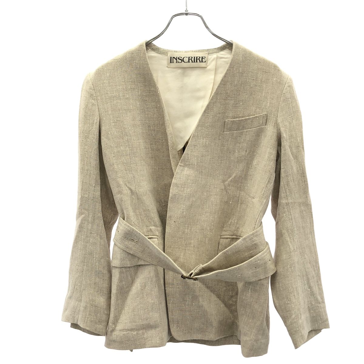 INSCRIRE アンスクリア 20SS Linen Collerless ノーカラーリネン