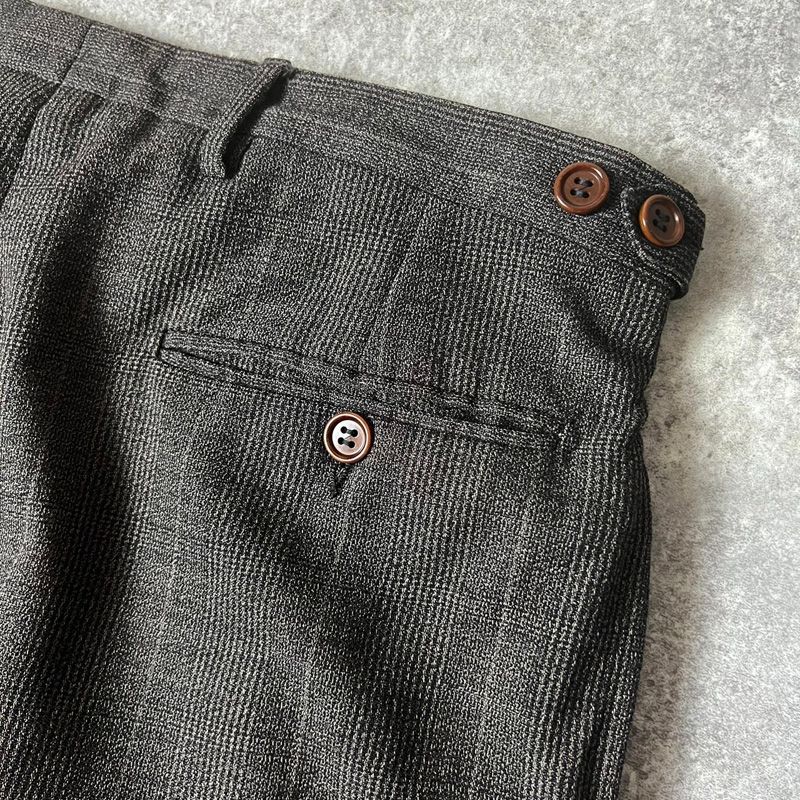 50s ◇ 50's UNKNOWN ウール 2タック スラックスパンツ W30 黒 50s ◇ 50's UNKNOWN ウール 2タック スラックスパンツ W30 黒