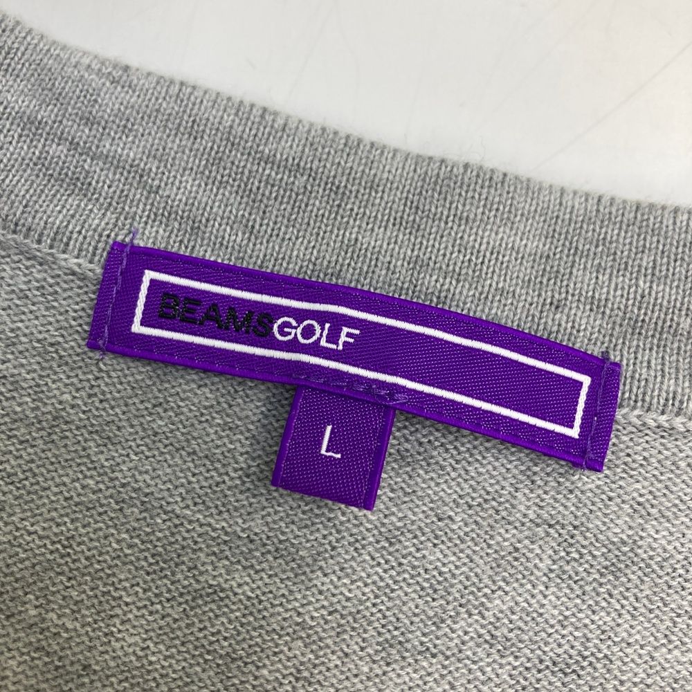 サイズ：L BEAMS GOLF ビームスゴルフ  ニットベスト  グレー系 [240101468544] ゴルフウェア メンズ ストスト サイズ：L BEAMS GOLF ビームスゴルフ ニットベスト グレー系