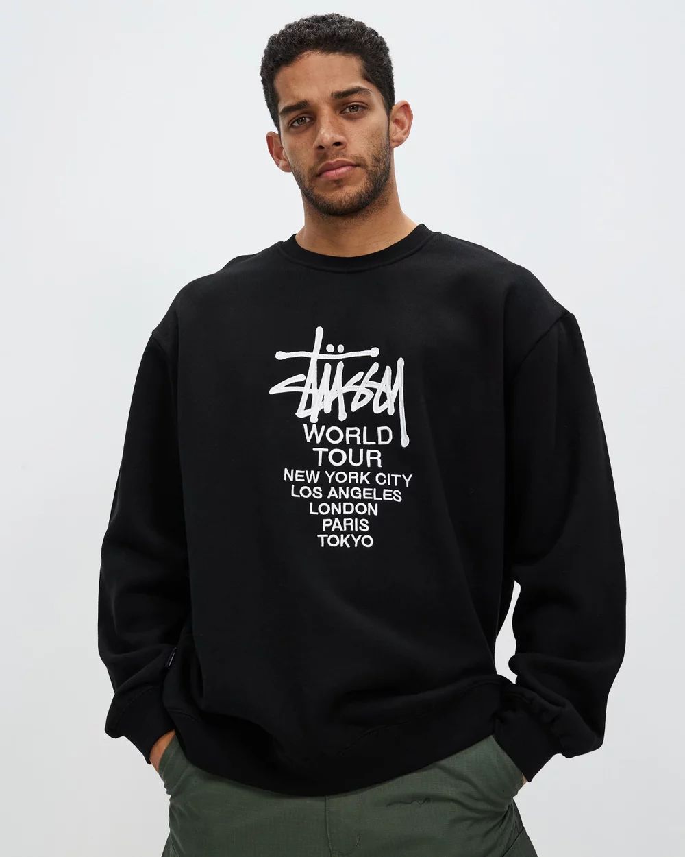 STUSSY] Solid World Tour Crew ニット セーター - メルカリ