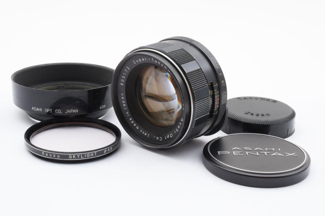 PENTAX - ◎初期型◎ Super Takumar 55mm F1.8 フード付 F0197 フード付き前期型 pentax super takumar 55mm f1.8 ◎初期型