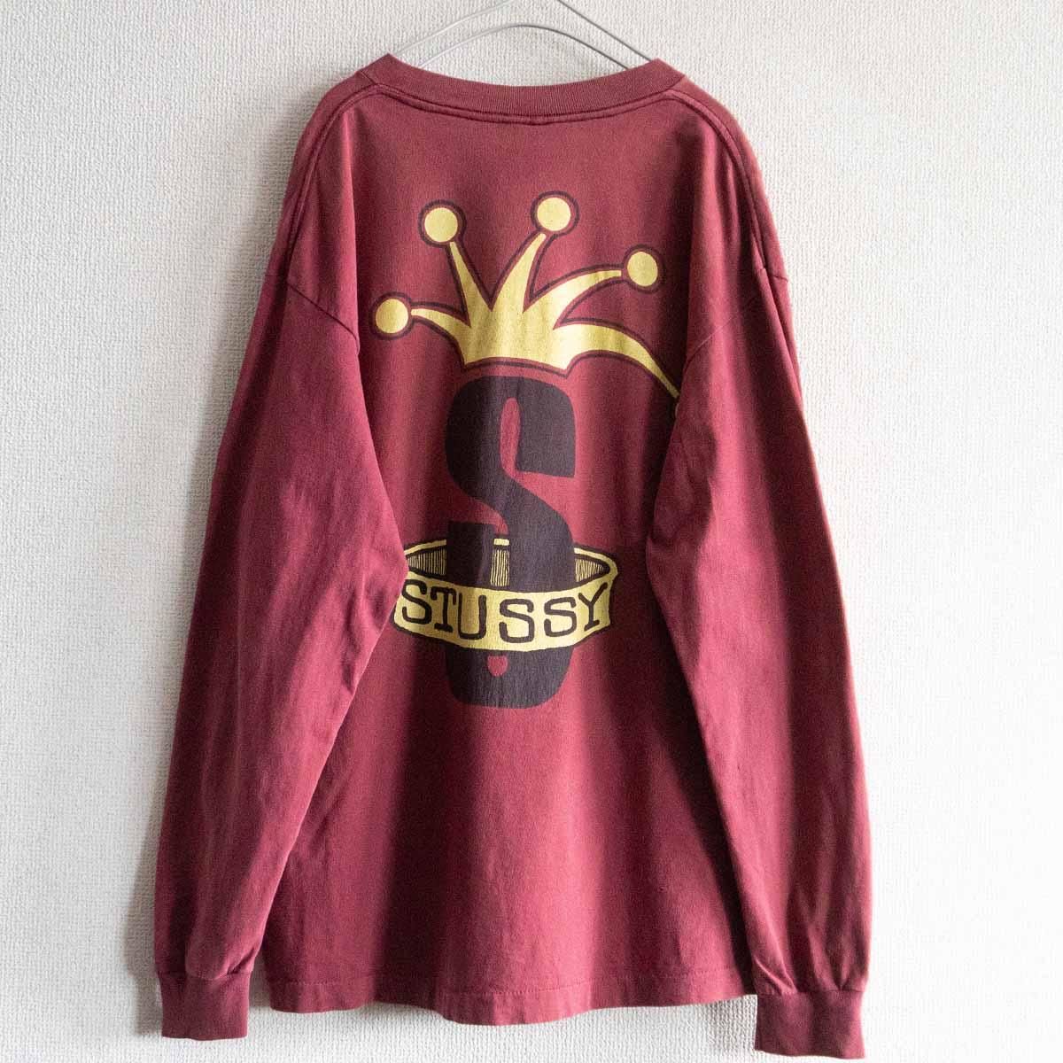 激安！特価品 希少/80s】OLD STUSSY【クラウンロゴ ロンT】 L 80年代 オールド トップス