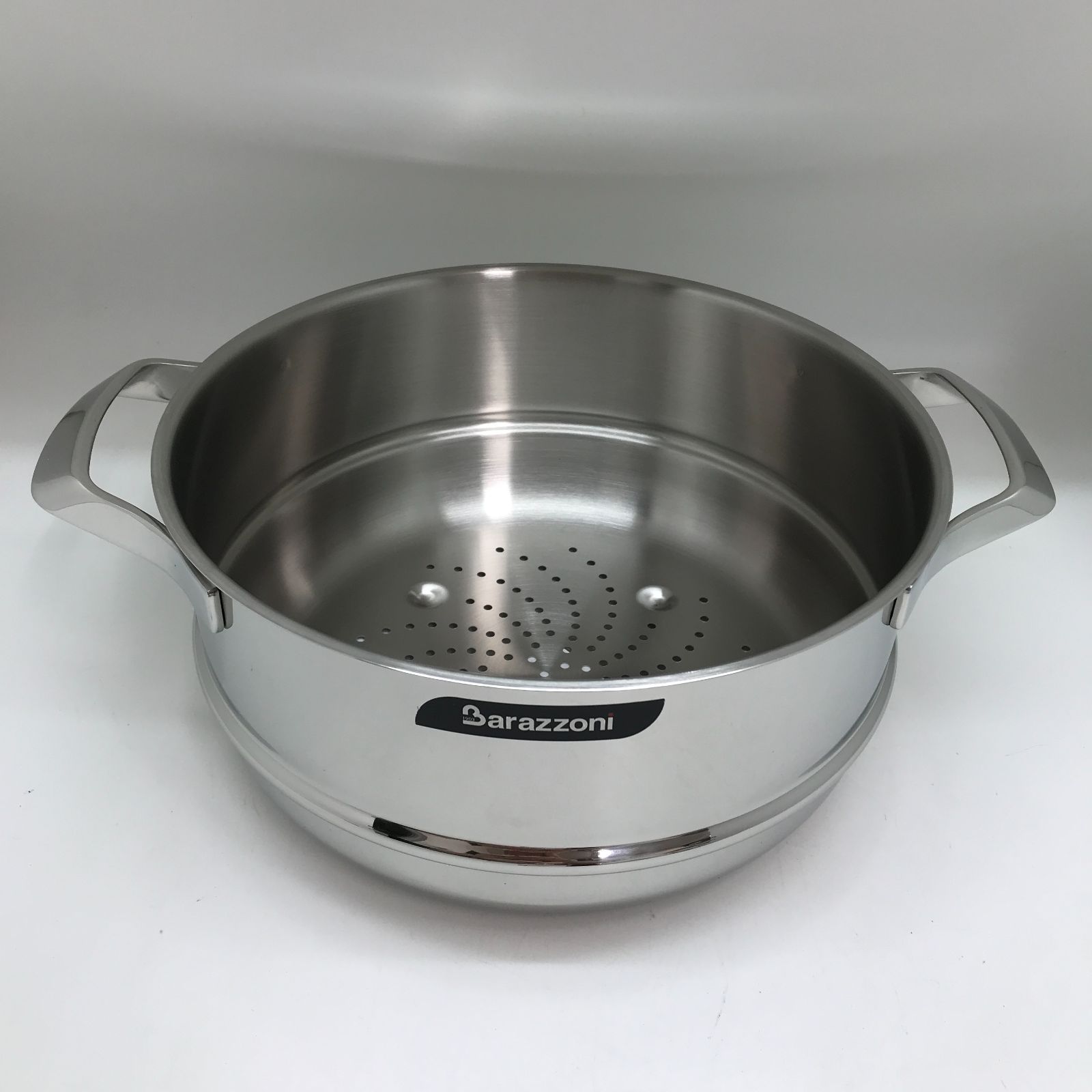 【新品未使用】バラゾーニステンレススチール鍋 24cm浅型、深型セット蓋1個付き 新品未使用】バラゾーニステンレススチール鍋 24cm浅型、深型セット蓋1