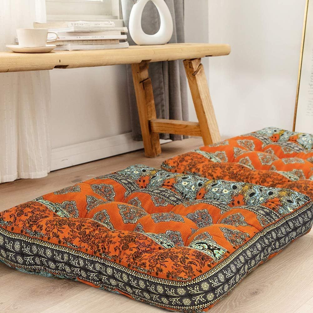 【新着商品】かわいい 和風クッション 厚手 お尻が痛くない 座りやすい 55x55cm 椅子 クッション ソファ用 おしゃれ 厚み 和風 大きいサイズ 人気 フロアマット 座り心地が良い 座布団 優しい