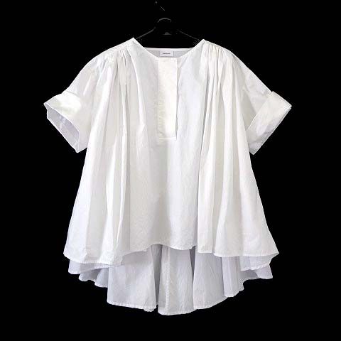 REKISAMI◆半袖ブラウス/2/コットン/ネイビー/ストライプ/RB-21082B レキサミ REKISAMI シャツ ブラウス チュニック プルオーバー