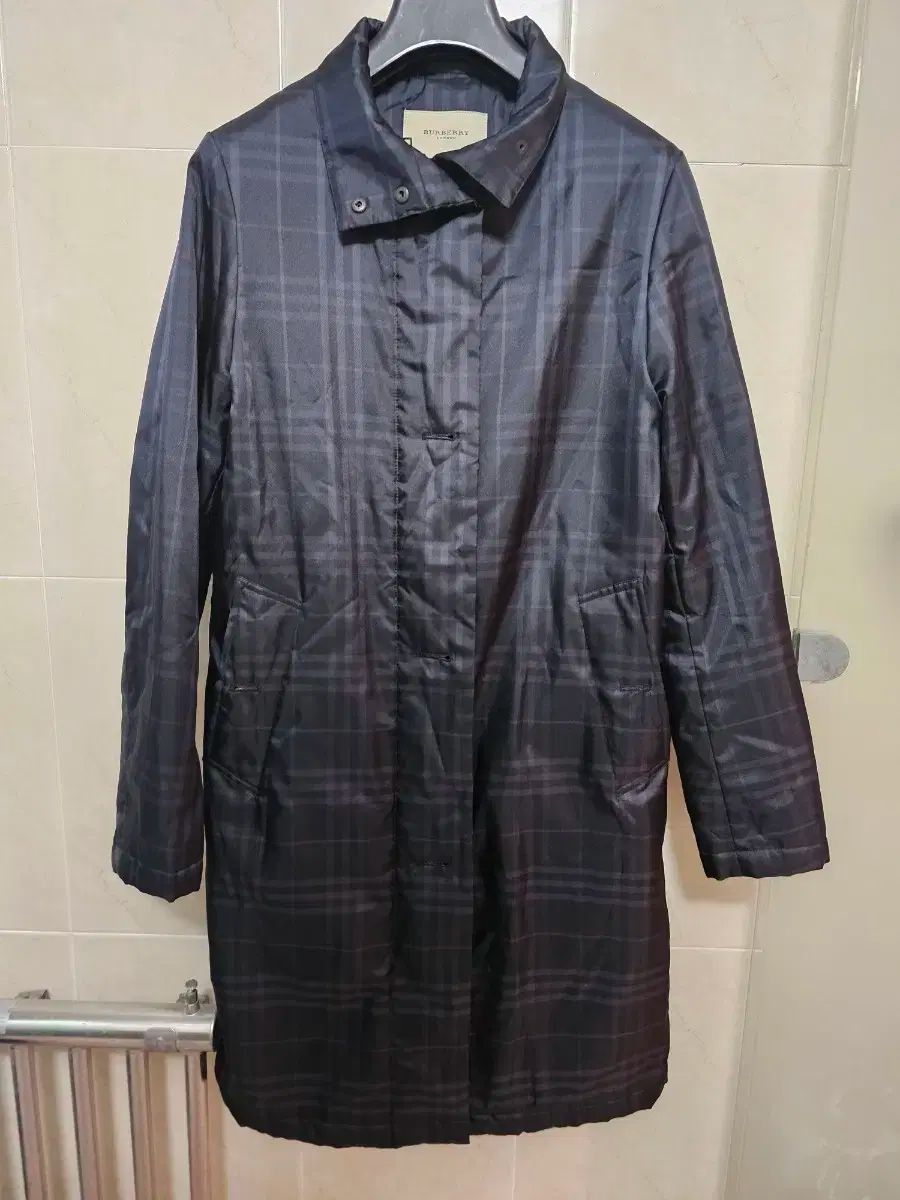 BURBERRY バーバリー チェック ロングジャンパーコート 黒 S サイズ