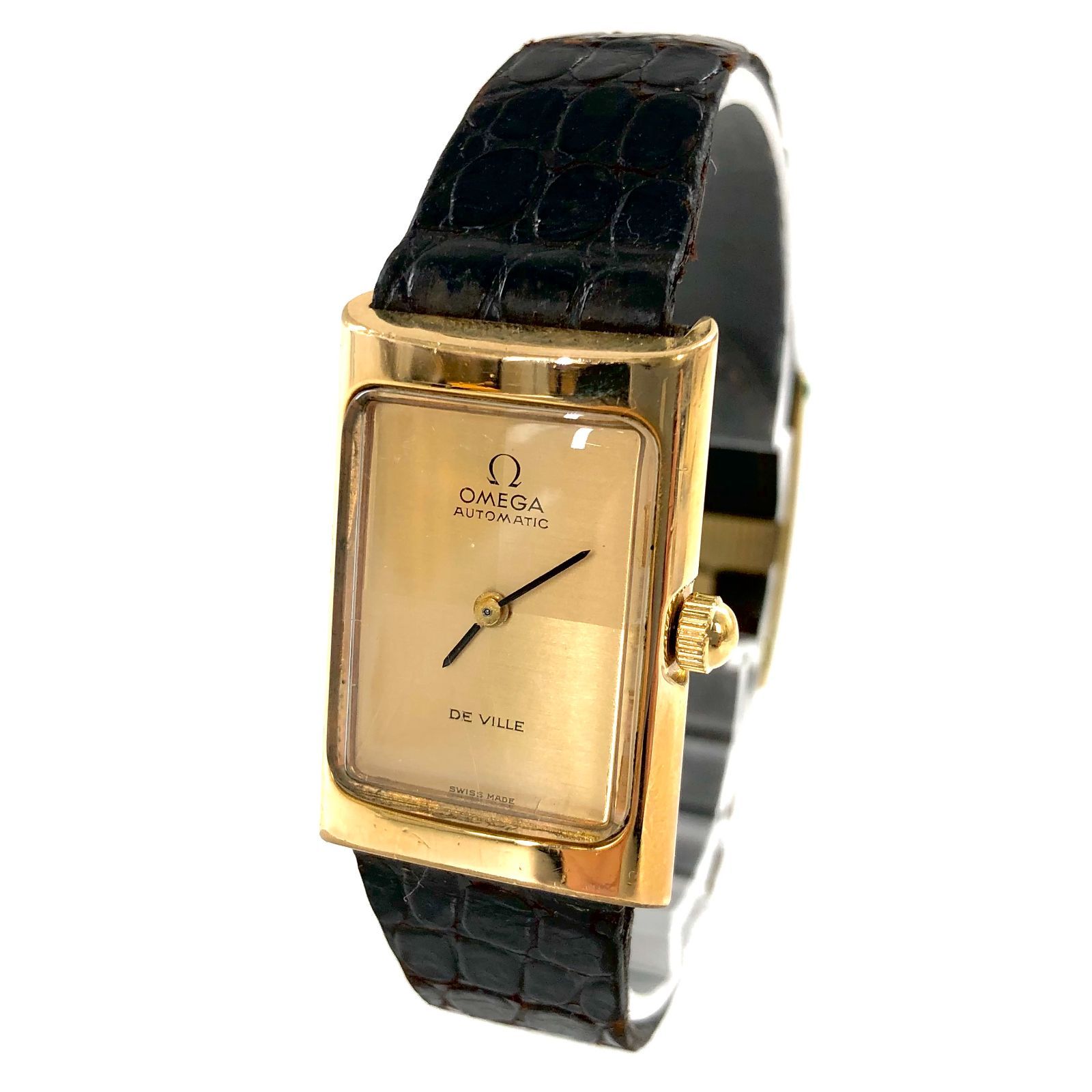 OMEGA オメガ DE VILLE デビル レザーベルト腕時計 ゴールド文字盤 楽天市場】【ウォッチ】 OMEGA オメガ デ ビル デビル ラウンド デイト