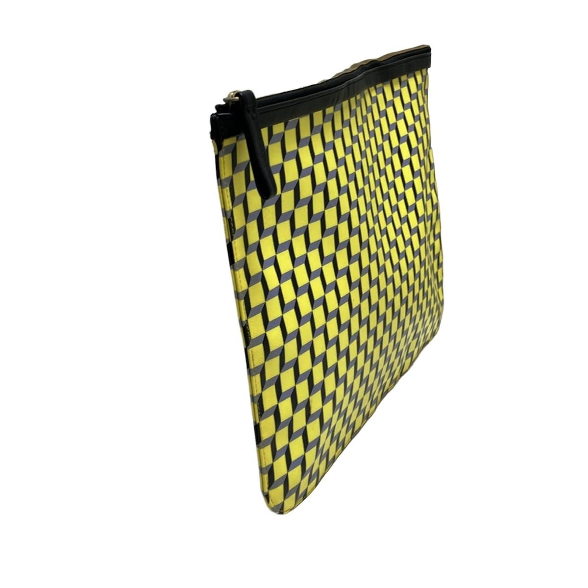 PIERRE HARDY ピエールアルディ クラッチバッグ - イエロー×黒×ダークグレー レザー