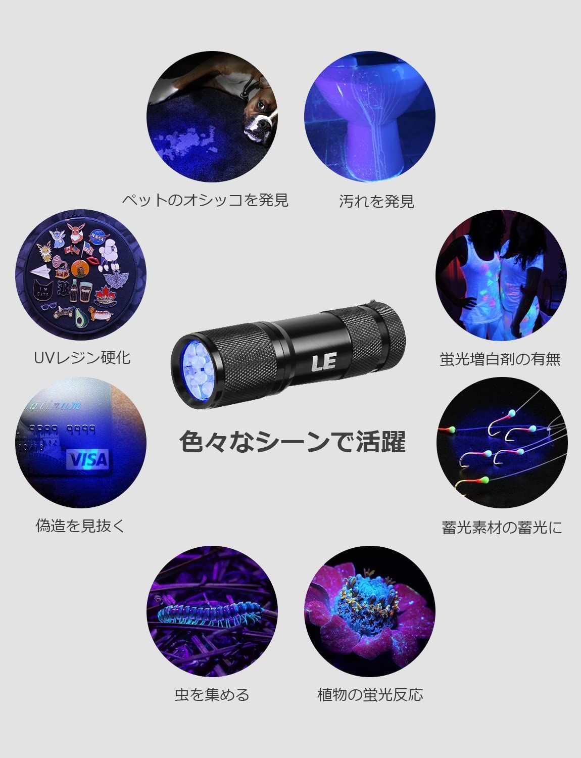 メルカリShops - 【人気商品】ブラックライト led 紫外線ライト UVライト レジン用 硬化ライ