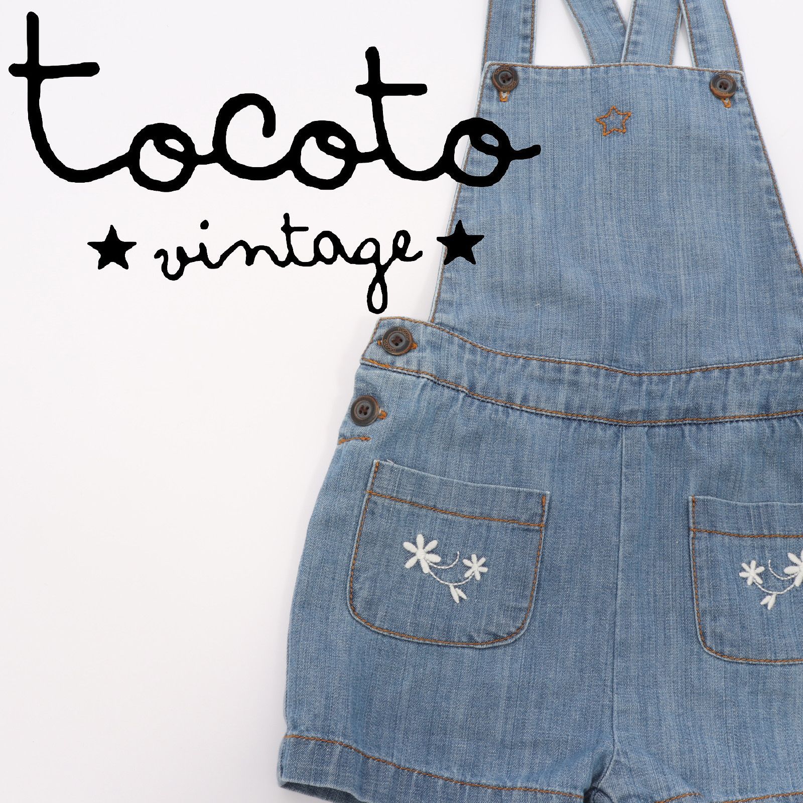 【新品未使用】tocoto vintage ジーンズ　サロペット　18m