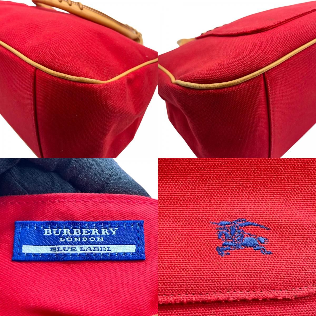 美品✨バーバリーブルーレーベル　キャンパス　レザー　トートバッグ　A4収納可能 美品✨バーバリーブルーレーベル キャンパス レザー トート
