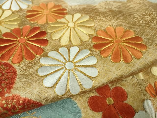 美品　黒　地紋　金駒刺繍　金彩　逸品　振袖　フルセット 振袖 最高級古典柄振袖 千總/最高級金彩刺繍手描京友禅 黒/金 几帳柄/鳳凰柄