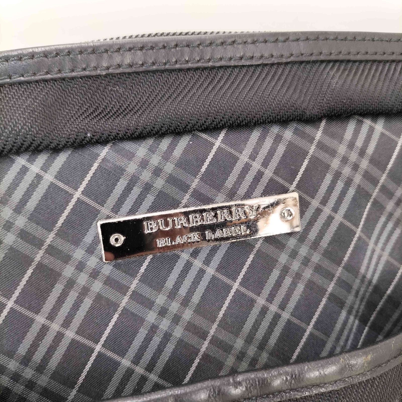 新品未使用！バーバリーブラックレーベル　ビジネスバッグ　ノバチェック バーバリーブラックレーベル ビジネスバッグ 黒 レザー サイド